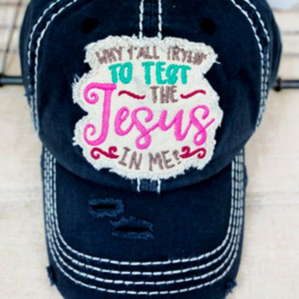 Distressed Black Cap The Jesus In Me
